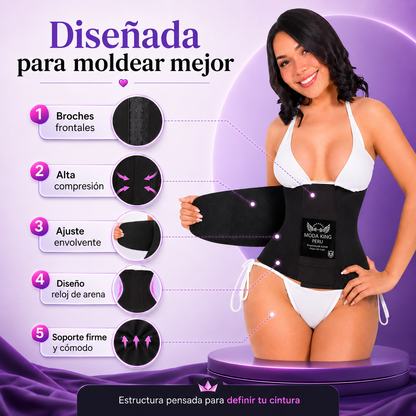 King Perú - Faja Cinturilla Reloj De Arena - Color Negro o Beige